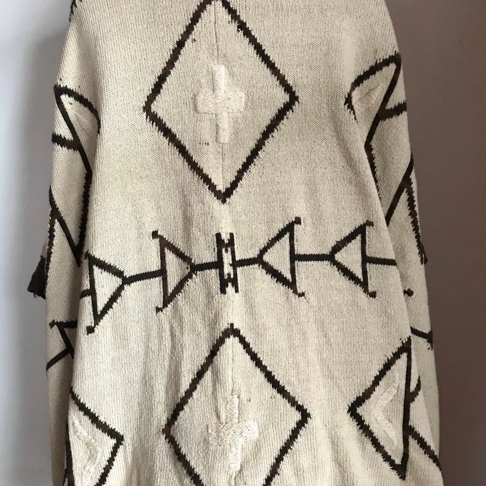Ralph Lauren Native American Indian Blanket Poncho.  Cotton Linen Silk. NWOT - Picture 3 of 7